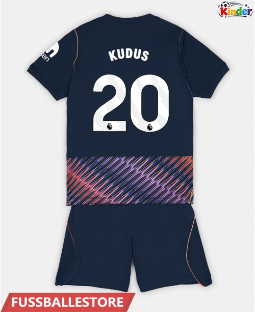 Günstige Tottenham Hotspur Mohammed Kudus #20 Auswärts Trikotsatzt Kinder 2026-27 Kurzarm (+ Kurze Hosen)